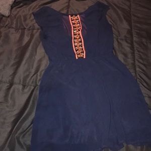 Navy dress with back accent
